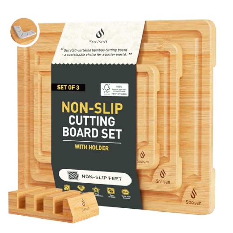 Kitchen Gadgets To Have - Bamboo Cutting Board Set Non Slip
