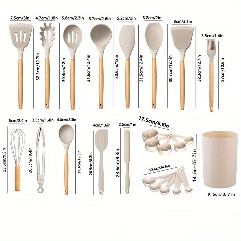 24pcs Silicone Utensil with Wo - Kitchen Gadgets To Gift ulasan dan harga