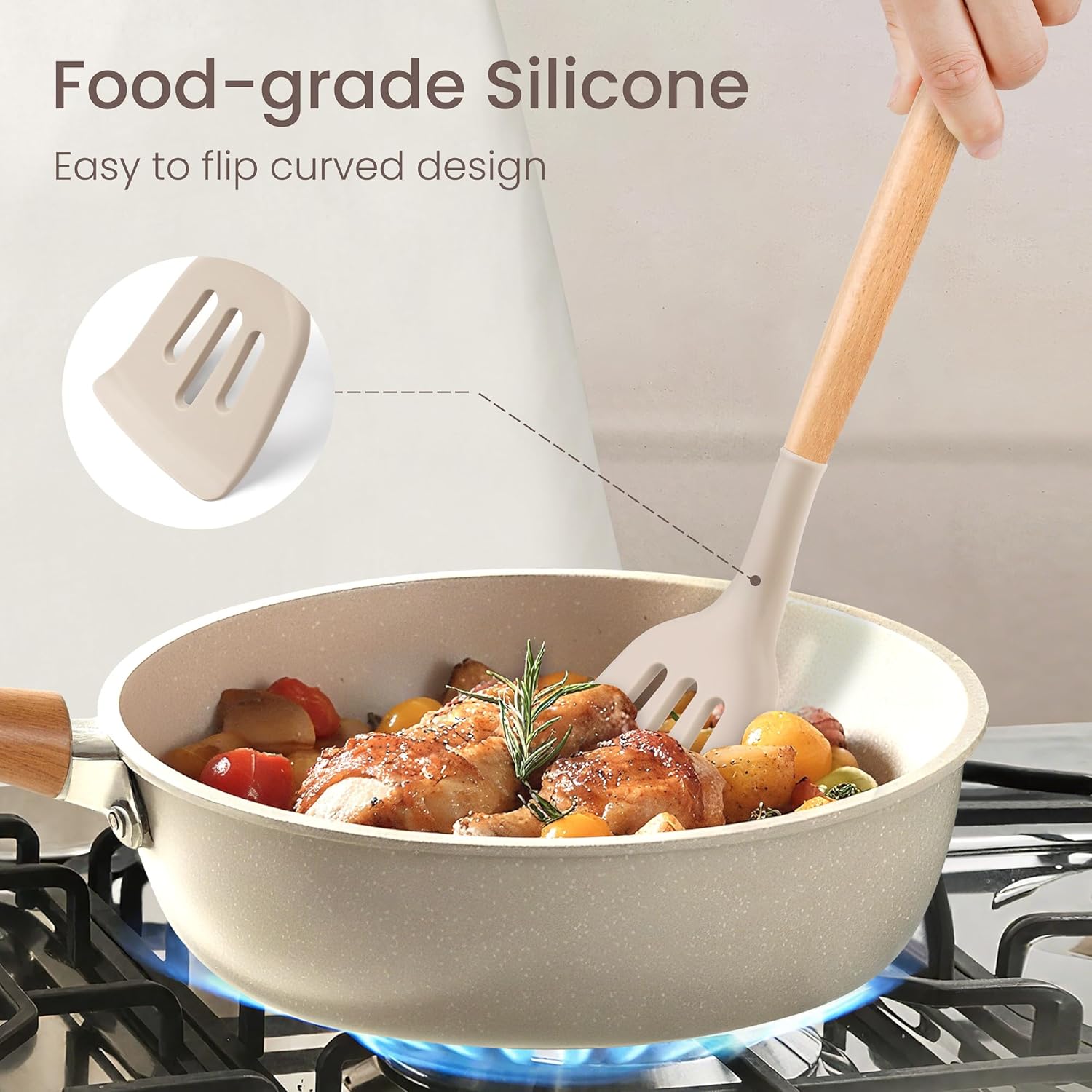24pcs Silicone Utensil with Wo - Kitchen Gadgets To Gift ulasan dan harga