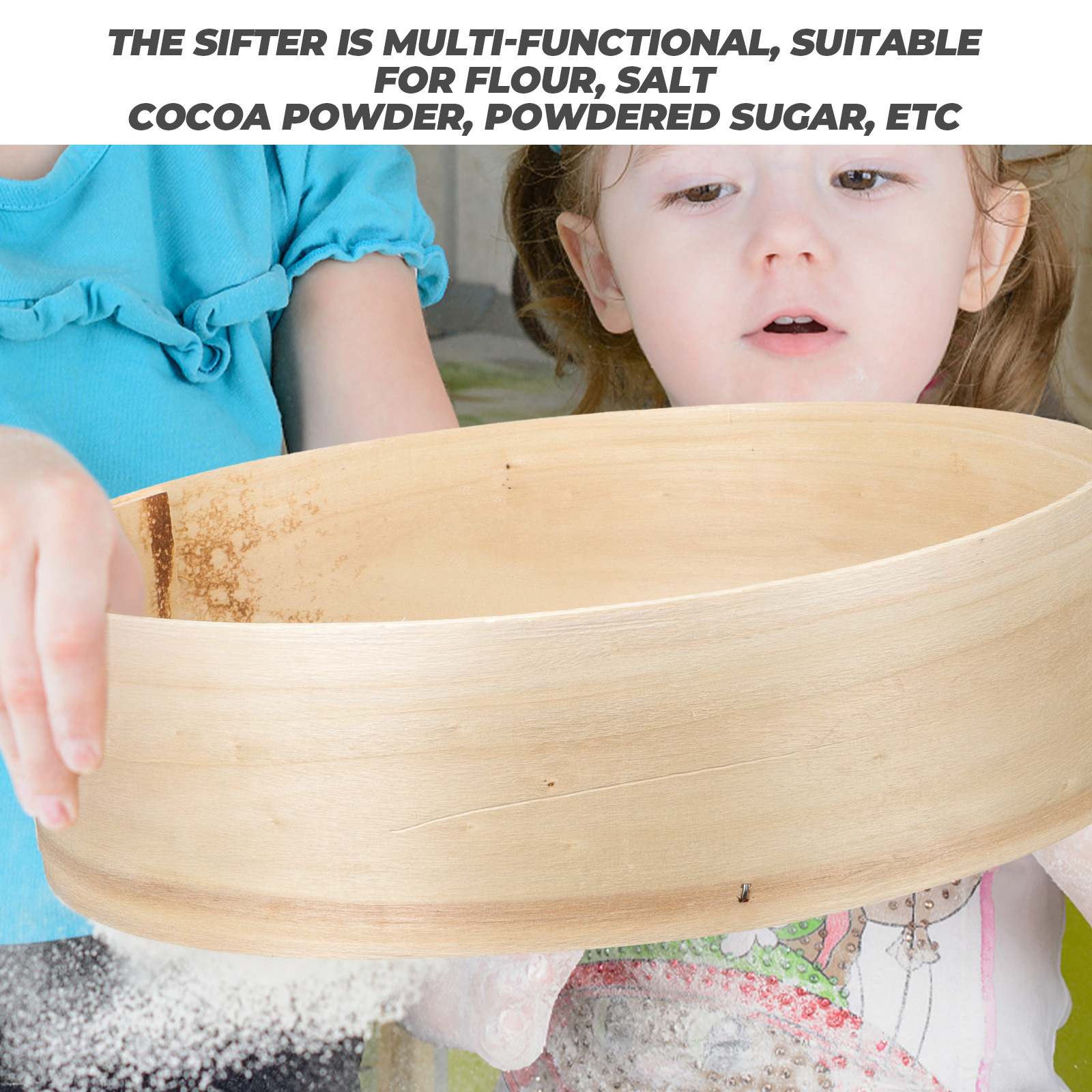 Baking Flour Sifter Wooden Han - Kitchen Handy Gadgets ulasan dan harga