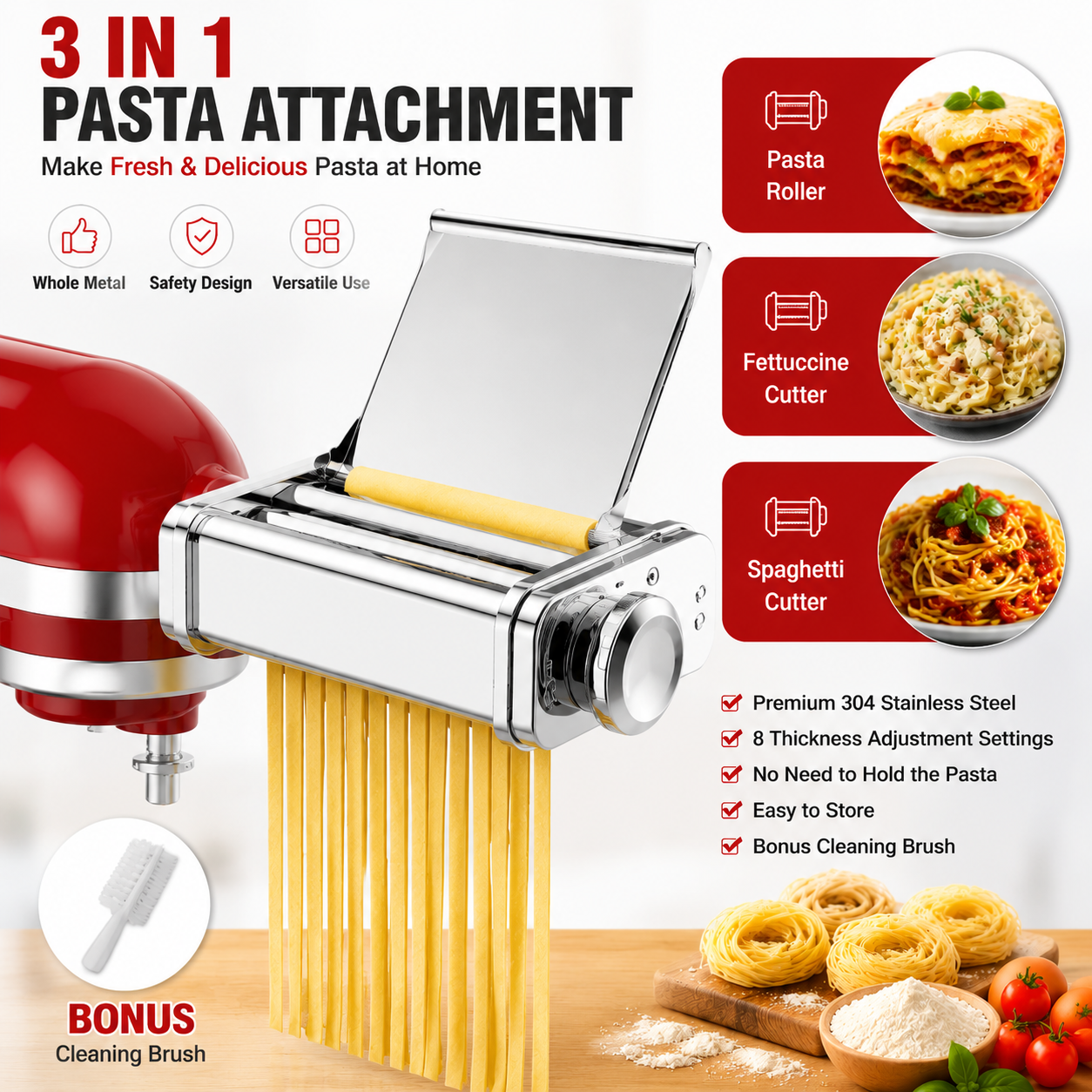 Gvode 3 in 1 Pasta Attachment  - Kitchen Gadgets Machine ulasan dan harga