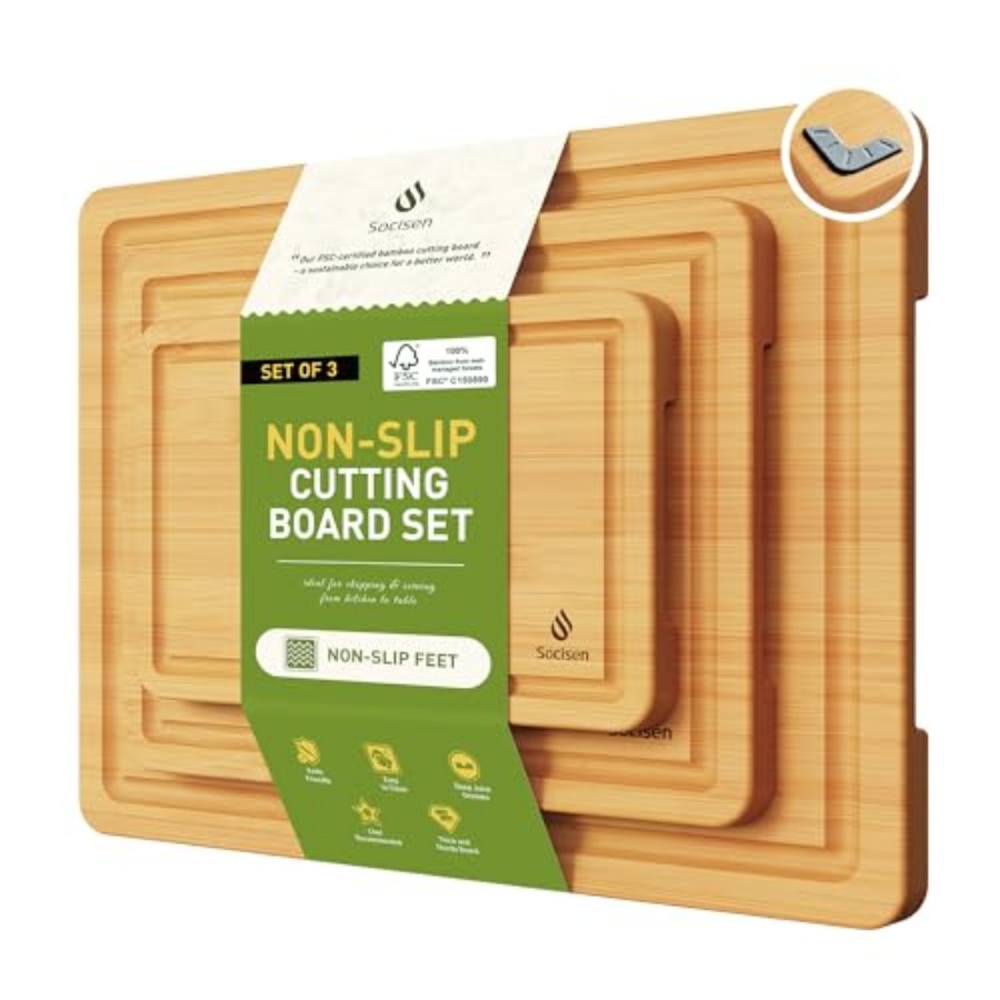 Bamboo Cutting Board Set Non S - Kitchen Gadgets To Have ulasan dan harga